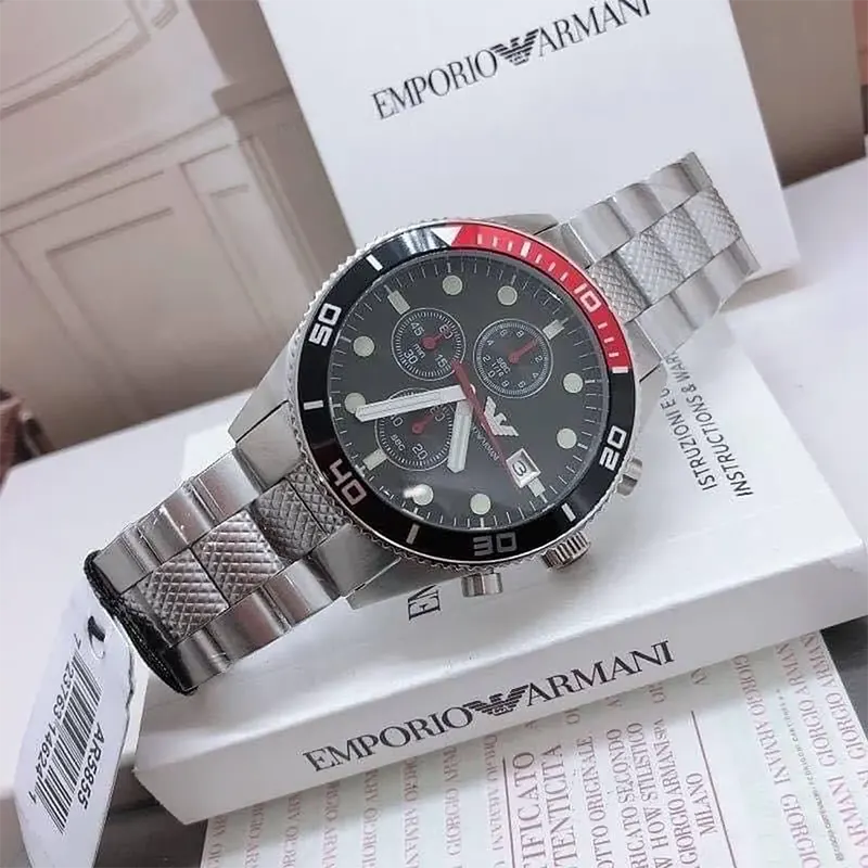 Emporio Armani Sportivo Chronograph Black Dial Men's Watch- AR5855